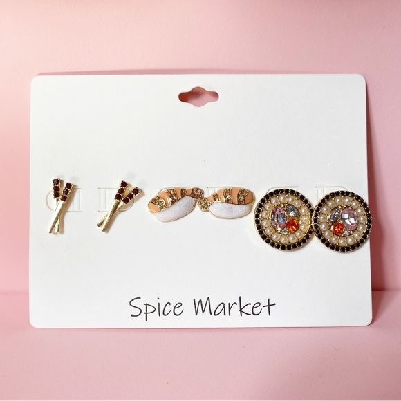 Spice Market Sushi Earrings - 3 Pairs - Picture 1 of 2